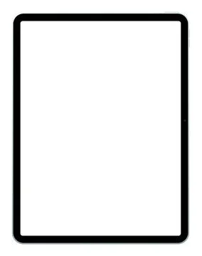 Realistic blue vertical tablet empty screen frame overlay mockup. Mobile pad Stock Illustration