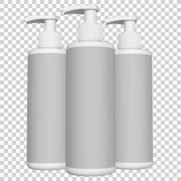 Realistic Body Lotion 3D Rendering Mockup Template Stock Illustration
