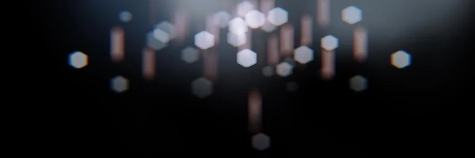 Realistic bokeh with geometric hexagonal iris. Stock Illustration