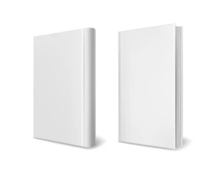 Realistic book cover mockups. Empty white perspective hardcover books brochure Stockillustratie
