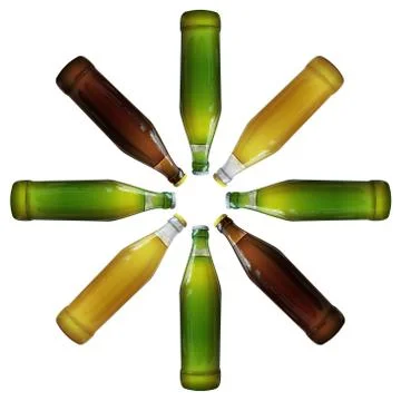 Realistic bottles of beer Stock Illustration