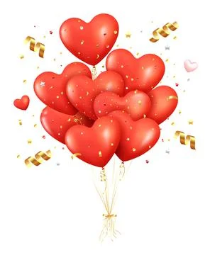 Realistic bounce red balloons Illustrazione stock