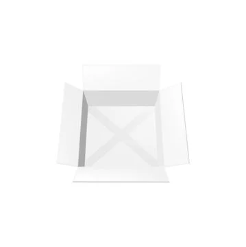 Realistic box with flap lids 3d mockup top view Stock Illustration