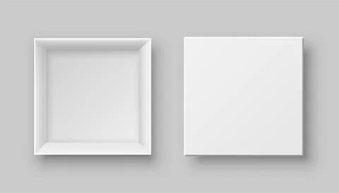 Realistic box two view isolated on grey background Stock Illustration
