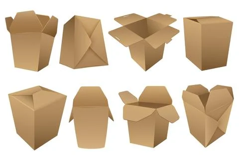 Realistic Box Vector Set 库存插图