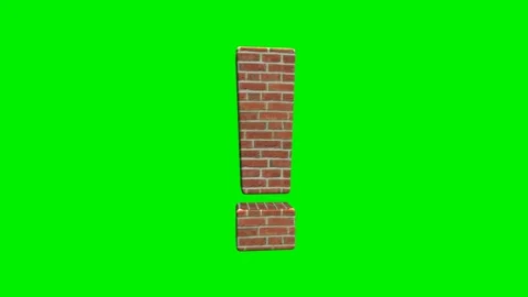Realistic brick texture exclamation mark Stock Footage 333204416