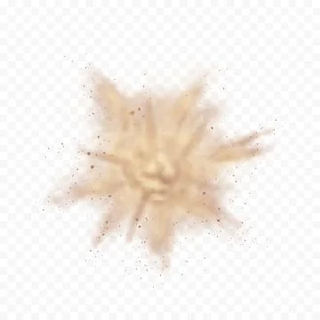 Realistic brown dust explosion Illustrazione stock