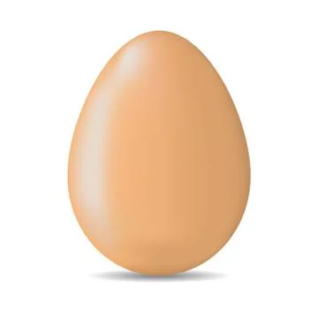 Realistic Brown Egg isolated on white background. Vector Illustration. Stock Illustration
