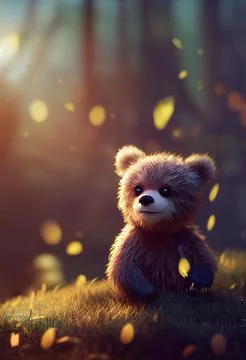 Realistic brown teddy bear Stock Illustration