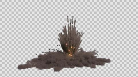 Realistic Brownish Dusty Explosion Stock Footage 68346198