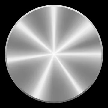 Realistic brushed metal button. Vector eps10. Isolated Illustrazione stock