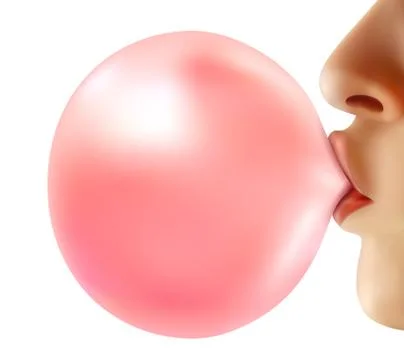 Realistic Bubble From Chewing Gum Stock Illustration