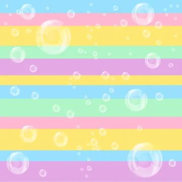 Realistic bubbles on abstract line Stock Illustration