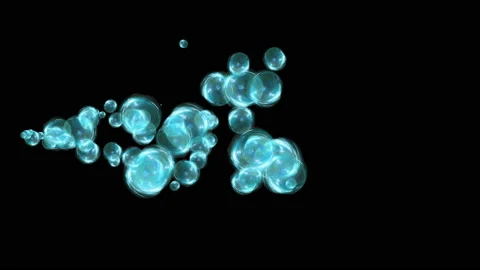 Realistic bubbles flowing directional from a point 4K UHD Stock-Footage 139096066