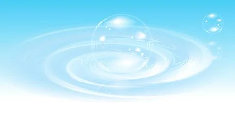 Realistic bubbles on water Stock Illustration