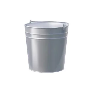 Realistic bucket, metal container, bin or pail Stock Illustration