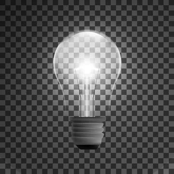 Realistic bulb with shining light Illustrazione stock
