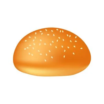 Realistic bun or bread with sesame Illustration of food for shops Illustrazione stock