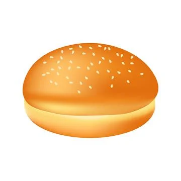 Realistic bun or bread with sesame for burger Illustration of food Illustrazione stock