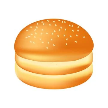 Realistic bun or bread with sesame for burger Illustration of food Illustrazione stock