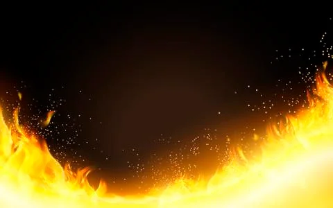 Realistic Burning Fire background Stock Illustration