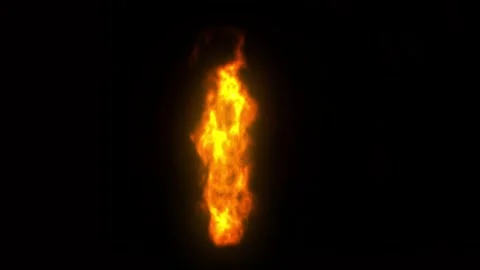 Realistic Burning Fire Flame Animation With Glowing Warm Sparks Vídeos de archivo 334988235
