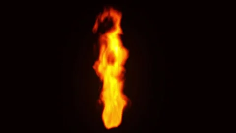 Realistic Burning Fire Flame Animation With Glowing Warm Sparks Vídeos de archivo 334988254