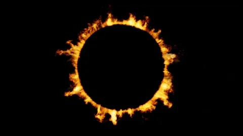 Realistic Burning fire isolate on a black background.  Stock Footage 128628052