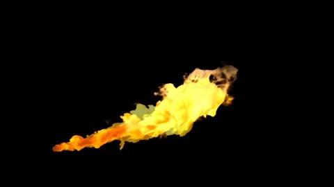 Realistic Burning fire isolate on a black background.  Stock Footage 128628081