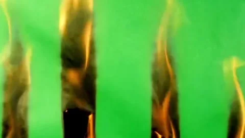 Realistic burning fire transition overlay. Green screen Stock Footage 296917485