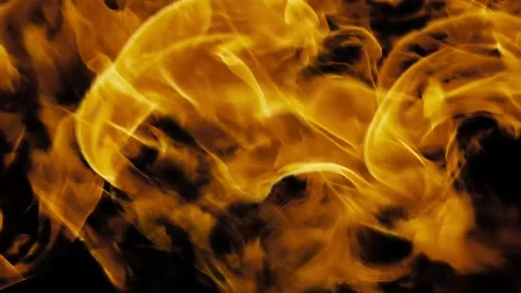 Realistic burning fire transition overlay Stock Footage 303802272