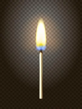 Realistic burning match Stock Illustration
