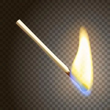 Realistic burning match Stock Illustration