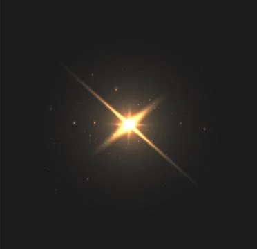 Realistic burst light. Bright shine and glare with sparkle. Graphic element for Stock Illustration