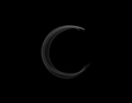 Realistic C alphabet shape of smoke spreading on dark background Stock Illustration