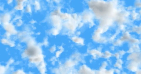 Realistic C4K 3D animation of the blue cloudy sky Stockbeeldmateriaal 108423172