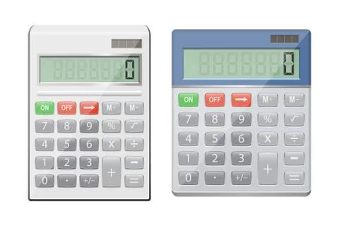 Realistic calculator vector design illustration isolated on white background Stock Illustration