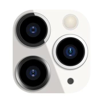 Realistic camera lens on smartphone, vector illustration Stock Illustration