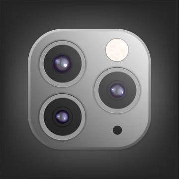 Realistic camera lenses 3D icon isolated Ilustración de archivo