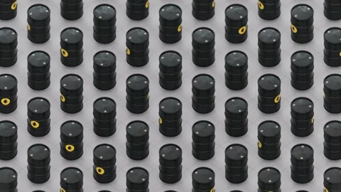 Realistic camera loop 3D animation of petrol drums staked in a warehouse 動画素材 334030826