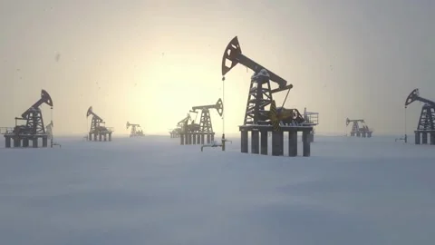 Realistic camera loop 3D animation of oil rig drilling petrol render 動画素材 334030858