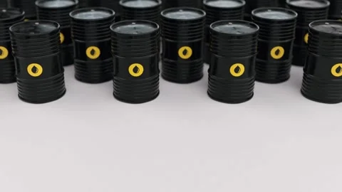 Realistic camera loop 3D animation of petrol drums staked in a warehouse 動画素材 334030882