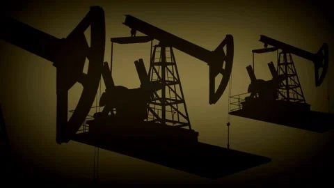Realistic camera loop 3D animation of oil rig drilling petrol render Vidéo 334031062