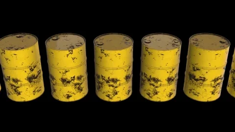 Realistic camera loop 3D animation of petrol drums staked in a warehouse 動画素材 334031144