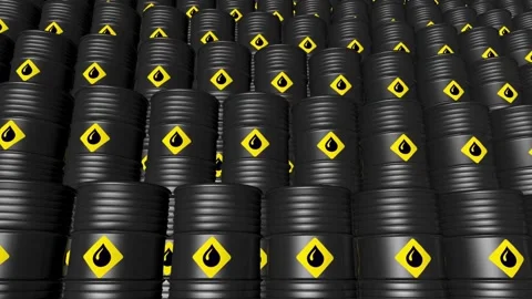Realistic camera loop 3D animation of petrol drums staked in a warehouse Vídeos de archivo 334031296