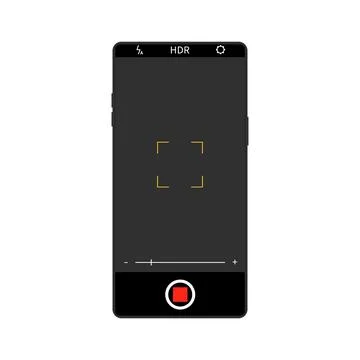 Realistic camera screen interface on smartphone. Mobile application design Stock Illustration
