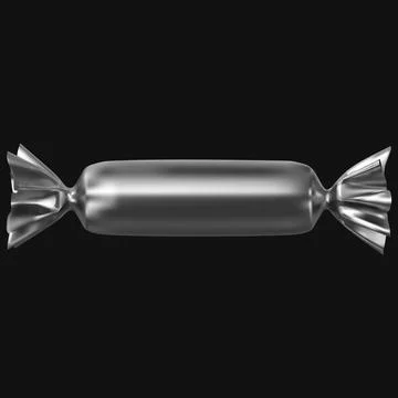 Realistic candy foil package mockup, vector product twisted long pouch wrapper 스톡 일러스트