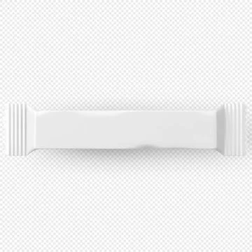 Realistic candy white paper or plastic package mockup, vector product wrapper Stock Illustration