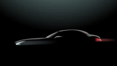Realistic Car In The Dark. Side View Stock Illustration