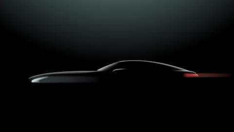 Realistic Car In The Dark. Side View Stock Illustration
